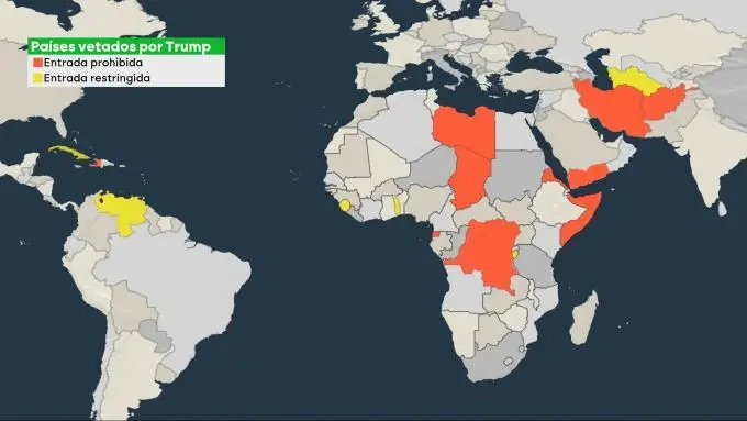 Países vetados por Trump