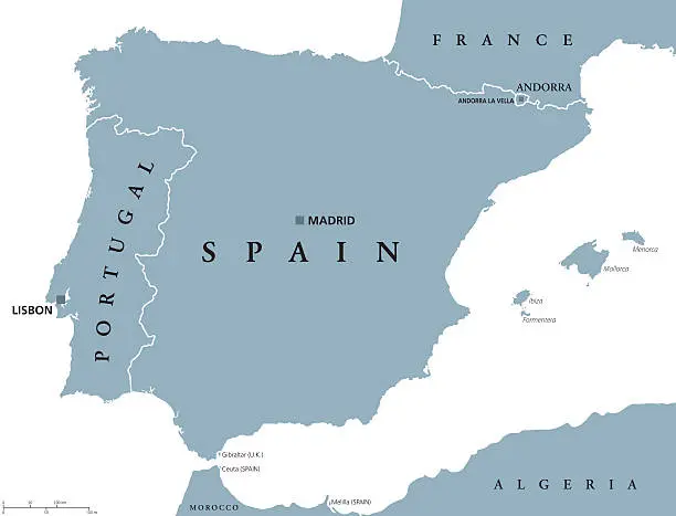 Mapa España y Portugal