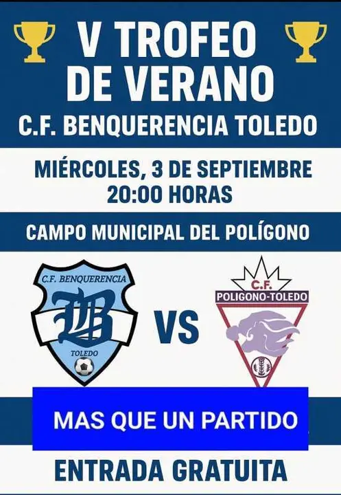 CF Benquerencia vs CF Polígono. Miércoles 3 de septiembre. 20.00 h