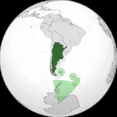 Argentina en el globo terráqueo