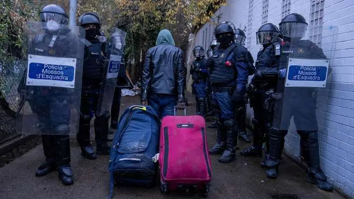 Desalojo en Badalona