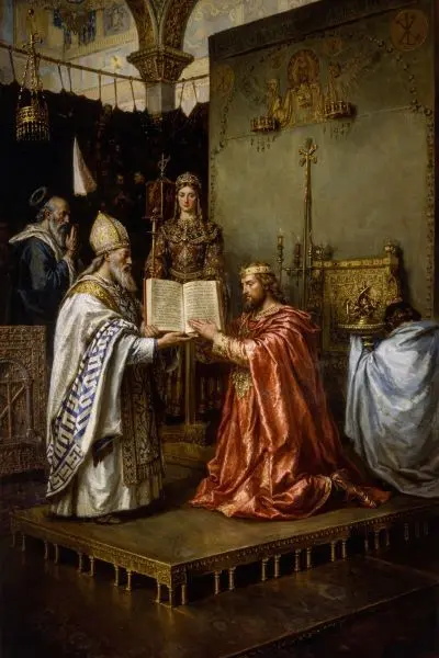 Conversion del Rey Visigodo Recaredo al catolicismo