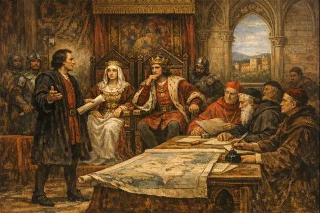 Crist&oacute;bal Col&oacute;n ante los reyes cat&oacute;licos