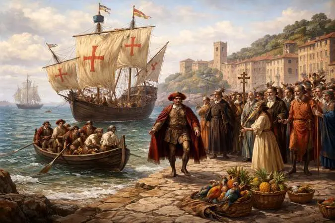 Llegada de la Pinta a Baiona