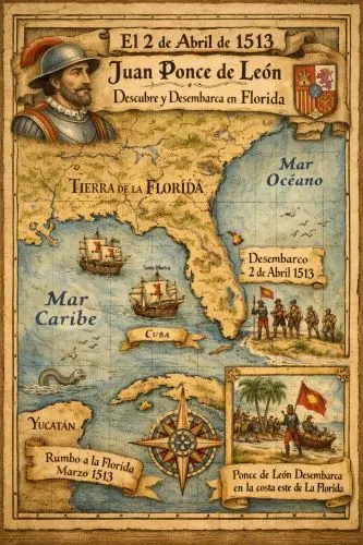 2 de abril. Juan Ponce de Le&oacute;n