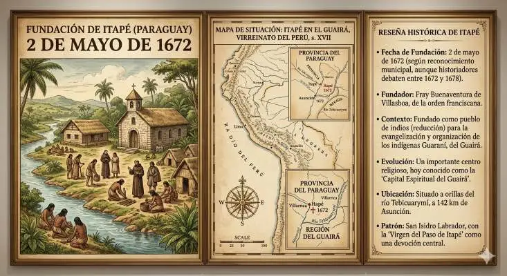 Fundaci&oacute;n de Itap&eacute; (Paraguay) 2 de mayo de 1672