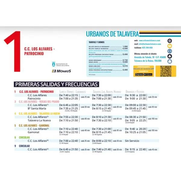 Horarios tala