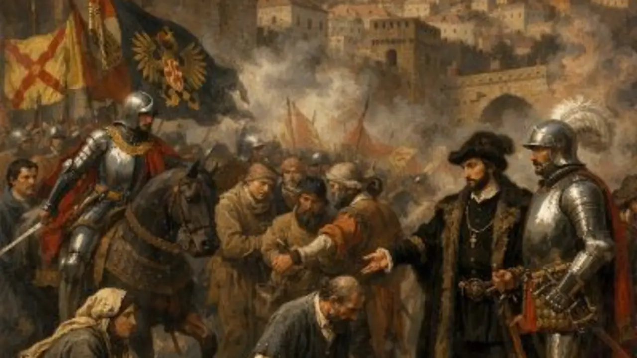 La ciudad de Toledo se rindi&oacute; definitivamente ante las tropas realistas del rey Carlos I el&nbsp;<strong jscontroller="zYmgkd" jsuid="yC43_a" data-processed="true">3 de febrero de 1522</strong>&nbsp;(no 1521), marcando el final de la Guerra de las Comunidades. Liderada por&nbsp;<a jsuid="yC43_c" data-ved="2ahUKEwiYvcLJ8LySAxXMhf0HHaWMAT0QgK4QegQIARAB" data-hveid="CAEQAQ" data-processed="true" href="https://www.google.com/search?q=Mar%C3%ADa+Pacheco&amp;sca_esv=dc45e1216515a3e4&amp;sxsrf=ANbL-n6EUDIrXct9HoOYKkHgclEN9oK0nw%3A1770106407393&amp;ei=J66Bab_QF7yE9u8Pm5mlkAI&amp;biw=1358&amp;bih=636&amp;aic=0&amp;ved=2ahUKEwiYvcLJ8LySAxXMhf0HHaWMAT0QgK4QegQIARAB&amp;uact=5&amp;oq=La+ciudad+de+Toledo+se+rinde+ante+las+tropas+del+Rey+Carlos+I+de+Espa%C3%B1a+y+V+de+Alemania+durante+la+Guerra+de+las+Comunidades.3+de+febrero+1521&amp;gs_lp=Egxnd3Mtd2l6LXNlcnAijwFMYSBjaXVkYWQgZGUgVG9sZWRvIHNlIHJpbmRlIGFudGUgbGFzIHRyb3BhcyBkZWwgUmV5IENhcmxvcyBJIGRlIEVzcGHDsWEgeSBWIGRlIEFsZW1hbmlhIGR1cmFudGUgbGEgR3VlcnJhIGRlIGxhcyBDb211bmlkYWRlcy4zIGRlIGZlYnJlcm8gMTUyMUgAUABYAHAAeAGQAQCYAQCgAQCqAQC4AQPIAQD4AQGYAgCgAgCYAwCSBwCgBwCyBwC4BwDCBwDIBwCACAA&amp;sclient=gws-wiz-serp&amp;mstk=AUtExfAmsWLiFyfZ-tOekkRNkJKic7n3_tdvPgozFClhvbI-s8GuH9uXALUvuUulpjs4J1oxcBXYs5iVRqftbhBPBTb3dburuFP0W7ElIrbF5AjwdM_ua9Tvkh0ecuhBhByuiVH67P5o8e7TUUtkxILJvO_mZgYosuUrHspDpbjRmx2QqjiP8sbpy7xhV5B-MlaEcrhIwohJ3OAvWLvWkhEgK6dI9A&amp;csui=3">Mar&iacute;a Pacheco</a>&nbsp;tras la derrota en Villalar (23 de abril de 1521), la ciudad sostuvo la resistencia hasta la rendici&oacute;n pactada, culminando la pacificaci&oacute;n del reino.&nbsp;