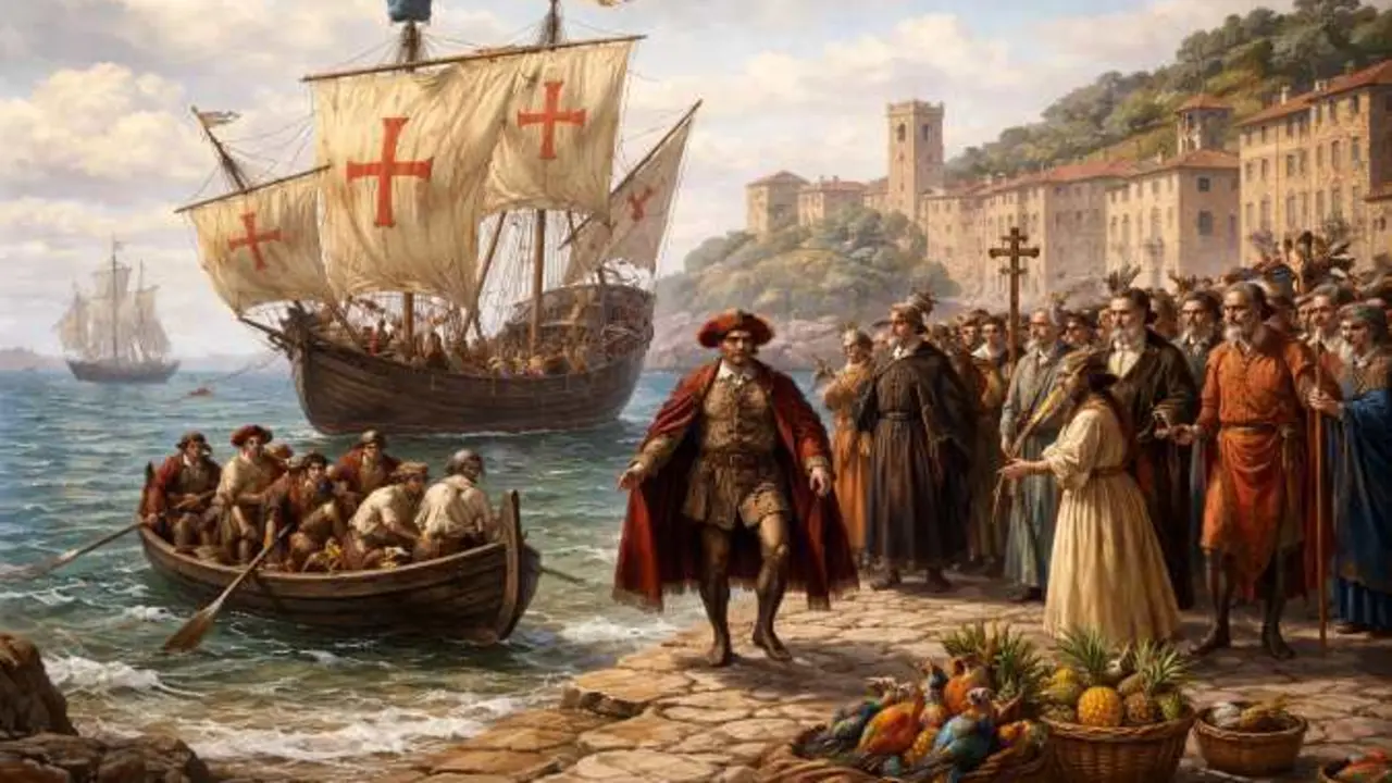 Llegada de la Pinta a Baiona