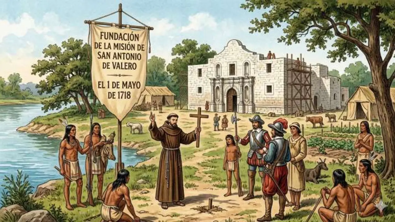 Misi&oacute;n de San Antonio Valero (El &Aacute;lamo), origen de la ciudad de San Antonio (Texas)