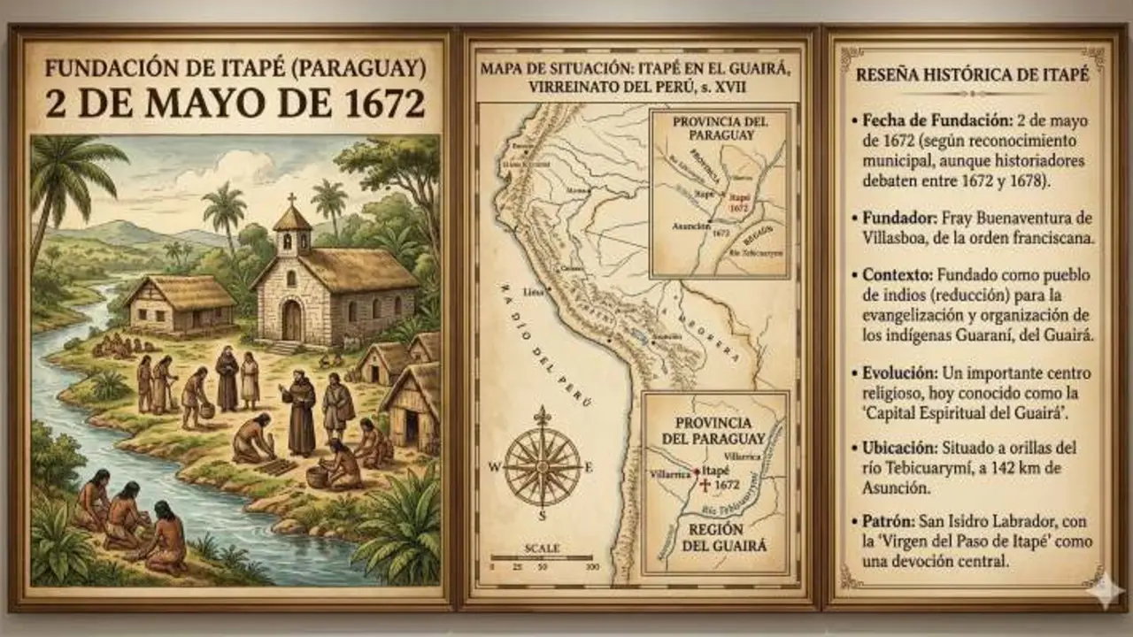 Fundaci&oacute;n de Itap&eacute; (Paraguay) 2 de mayo de 1672