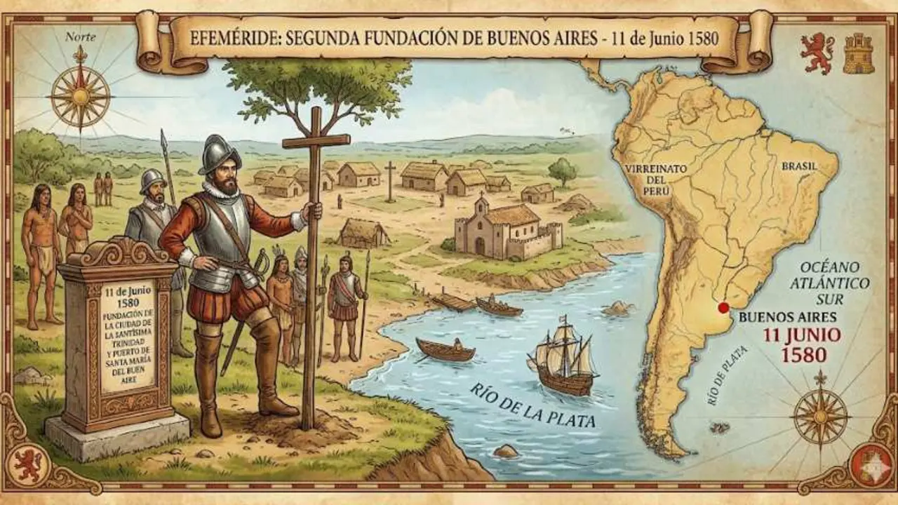 El 11 de junio Juan De Garay funda la ciudad de Buenos Aires