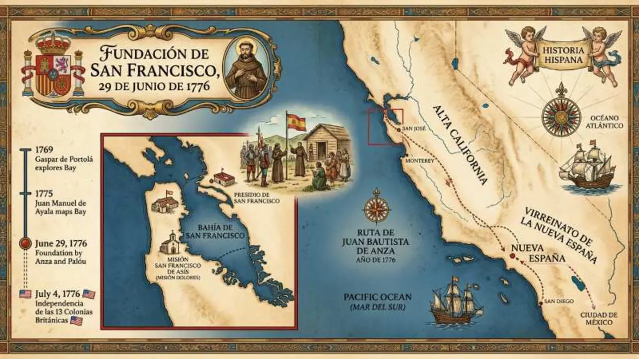 El 29 de junio de 1776, una expedici&oacute;n espa&ntilde;ola procedente de Nueva Espa&ntilde;a fund&oacute; la Misi&oacute;n de San Francisco&nbsp;