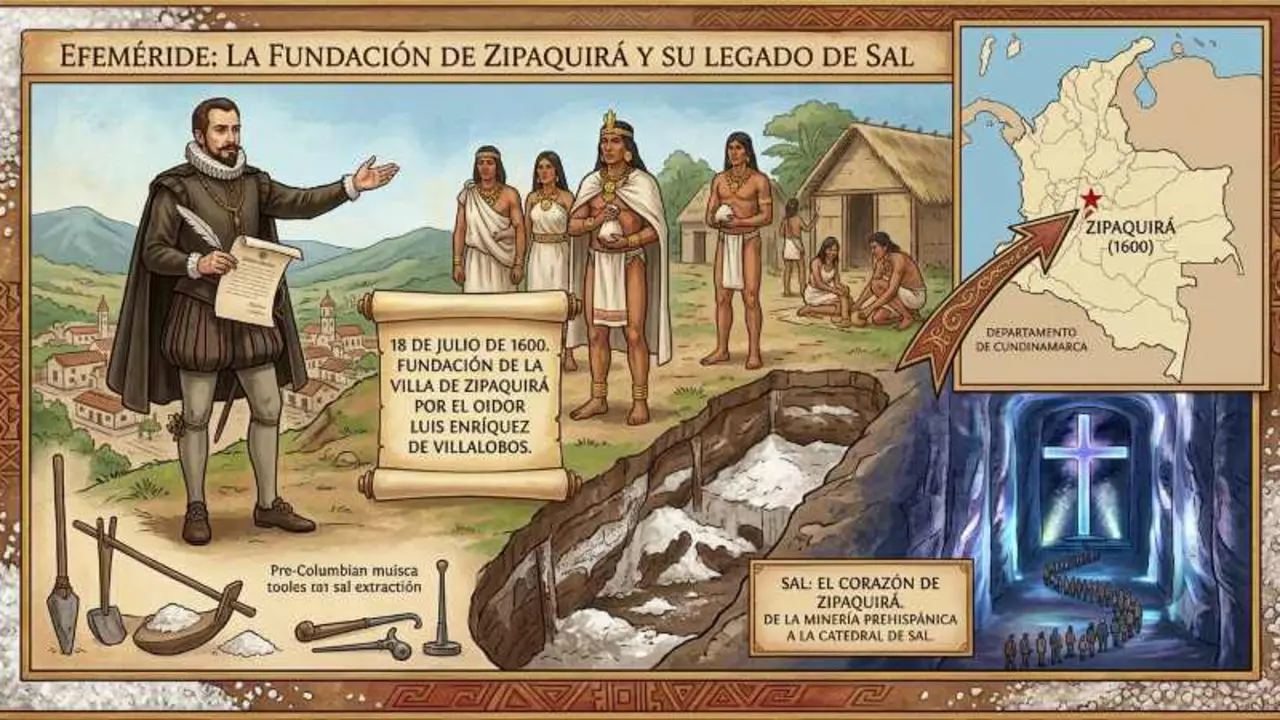 18 de julio de 1600 se funda la ciudad de Zipaquir&aacute; por&nbsp;el oidor espa&ntilde;ol Luis Enr&iacute;quez de Villalobos