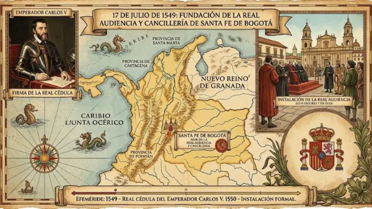 17 de julio de 1549 se cre&oacute; la Real Audiencia y Canciller&iacute;a de Santa F&eacute; de Bogot&aacute;