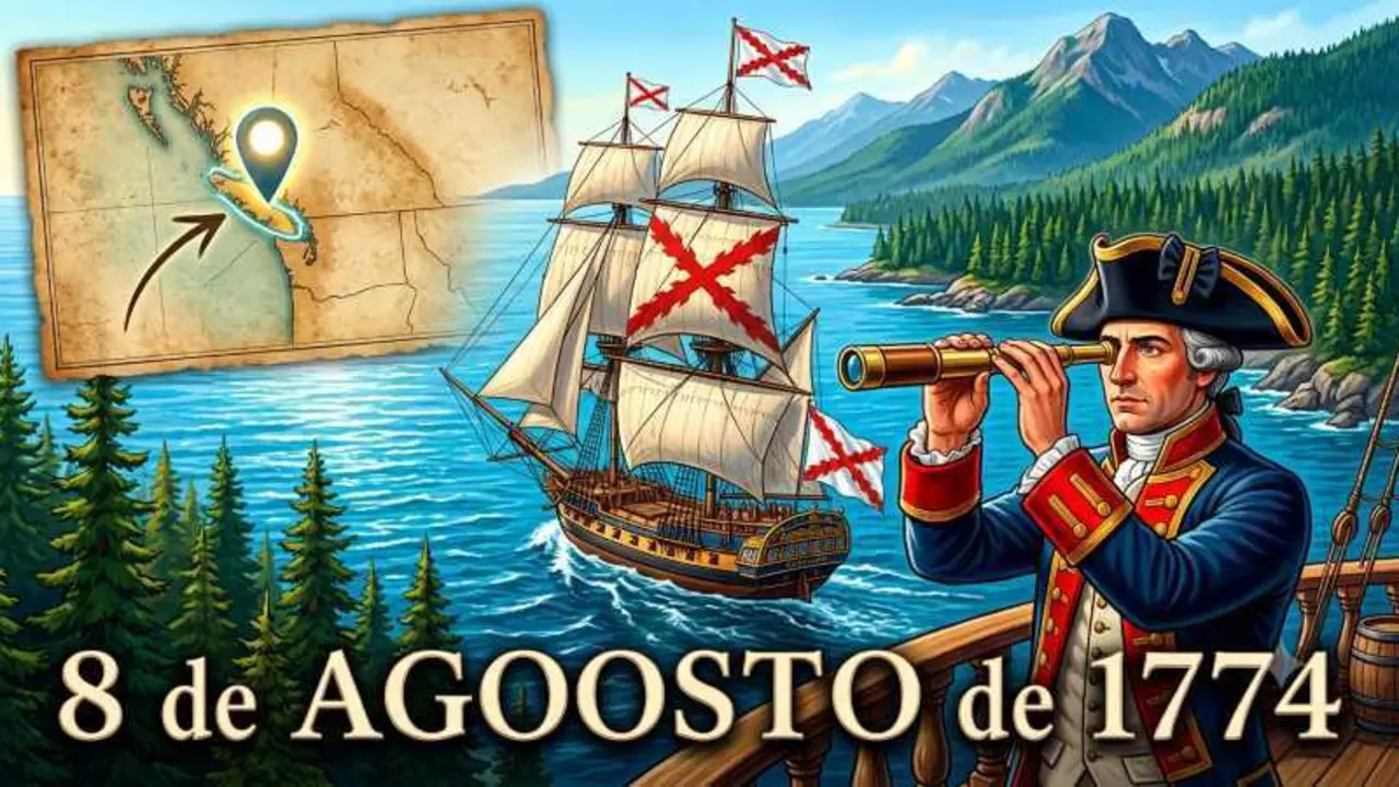 El 8 de agosto de 1774, el marino espa&ntilde;ol Juan Jos&eacute; P&eacute;rez Hern&aacute;ndez, al mando de la fragata <i data-path-to-node="3" data-index-in-node="92">Santiago</i>, avist&oacute; e identific&oacute; por primera vez para la Corona espa&ntilde;ola la isla de Vancouver