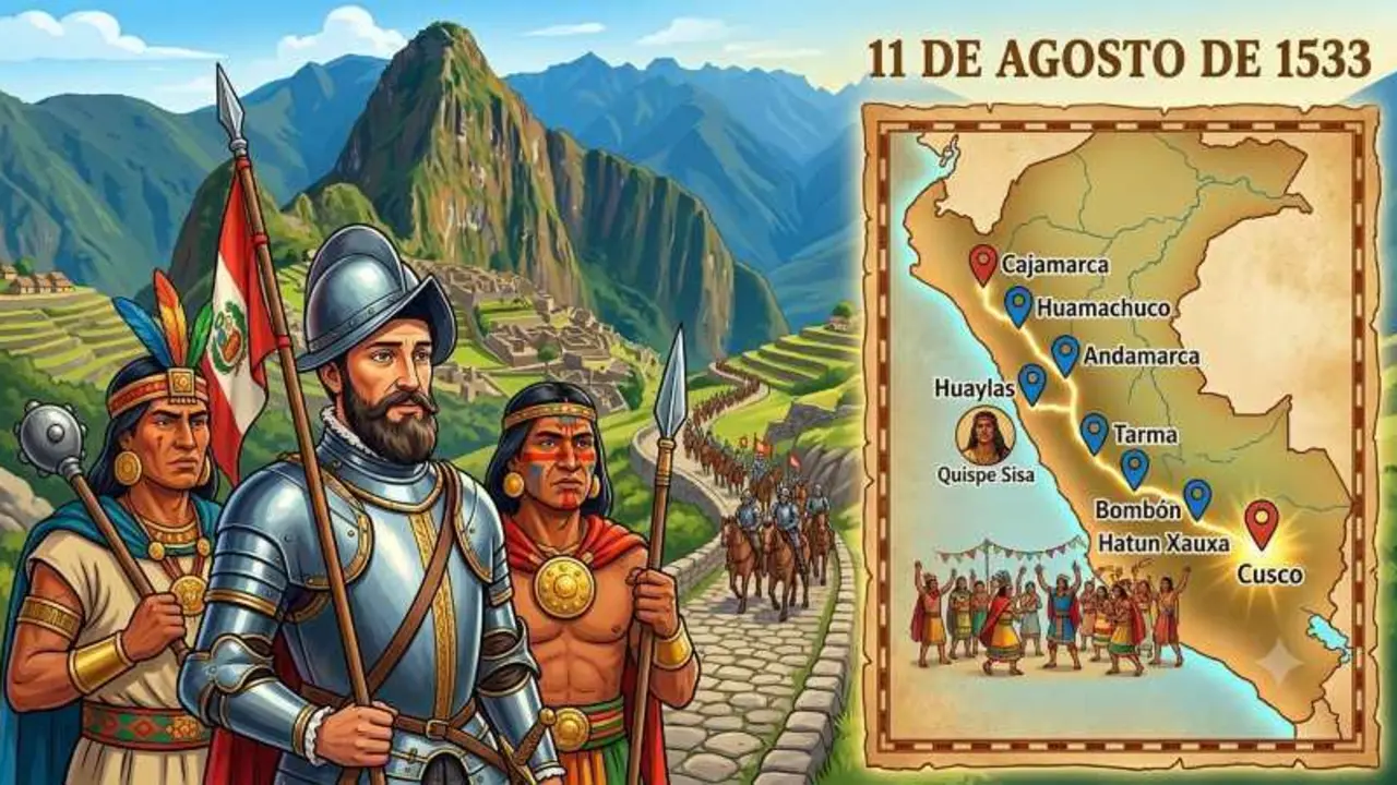 El 11 de agosto de 1533, Francisco Pizarro parti&oacute; de Cajamarca hacia el Cusco