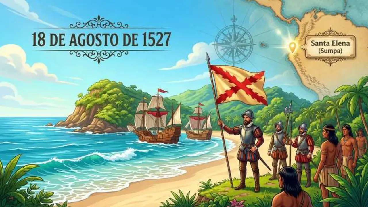 El 18 de agosto de 1527, Francisco Pizarro lleg&oacute; a la pen&iacute;nsula de Sumpa, en la costa del actual Ecuador