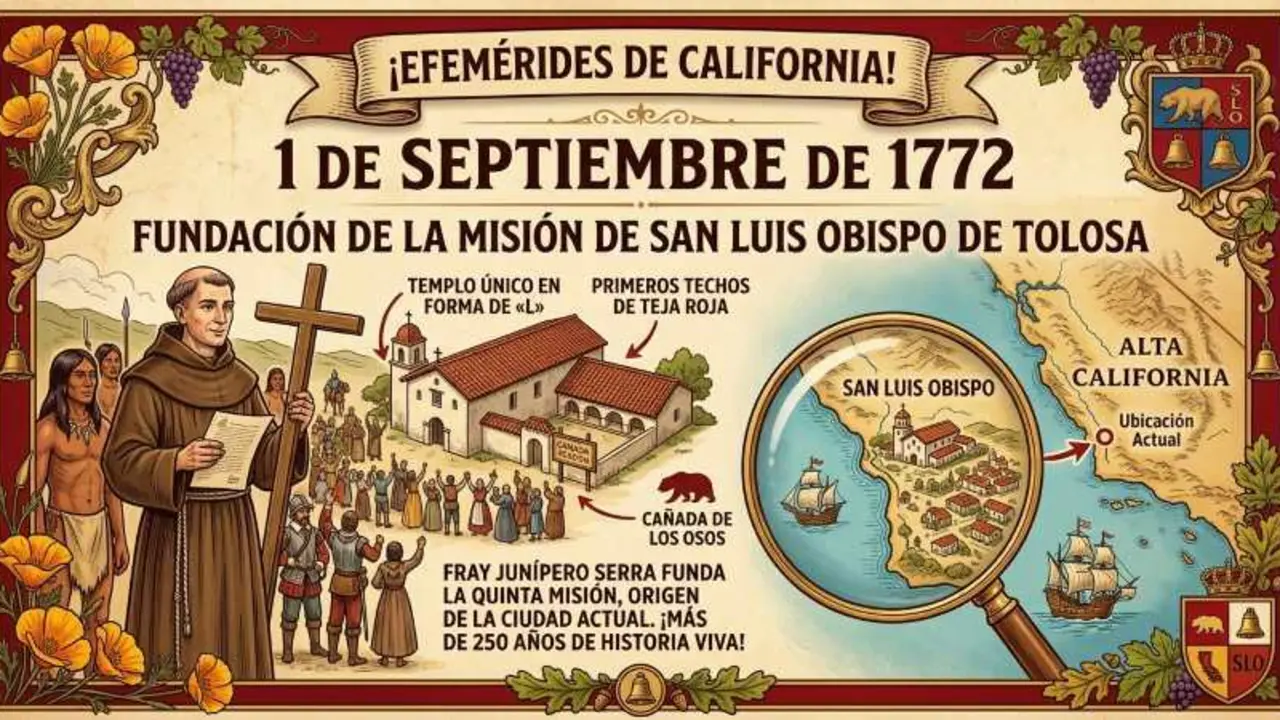 San Luis Obispo de Tolosa fue fundada el 1 de septiembre de 1772