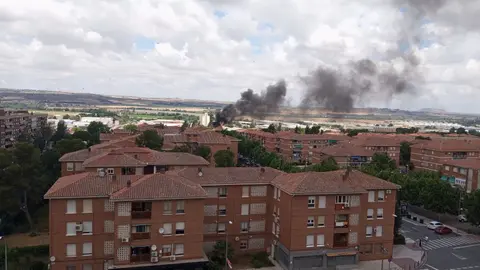 Vista panorámica del incendio