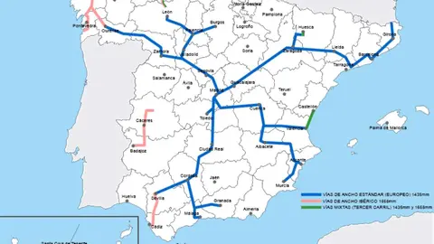 Línas de Alta Velocidad en España 2024