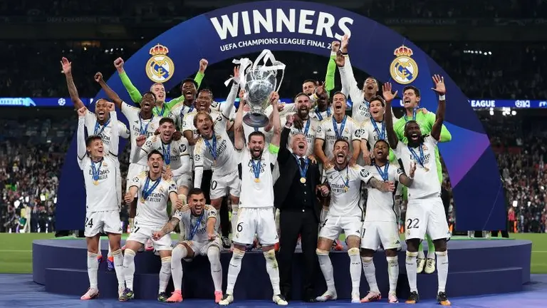 El Real Madrid se coron&oacute; campe&oacute;n de la Champions League 2023-2024. En la final en Wembley, se impuso al Borussia Dortmund por 2-0, para quedarse con su 15&deg; t&iacute;tulo del principal certamen europeo. 1 de junio de 2024