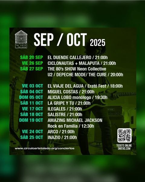 Programación Círculo de Arte Toledo. Septiembre y octubre
