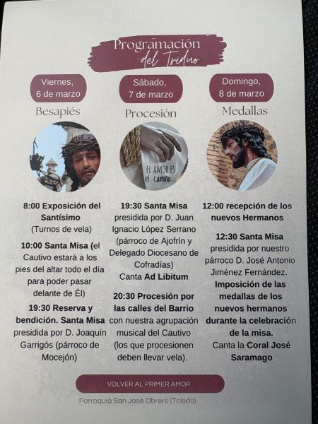 Programación del Triduo