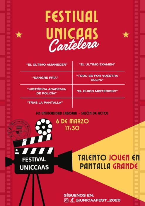 Cartel oficial del Festival UNICCAAS del IES Universidad Laboral de Toledo