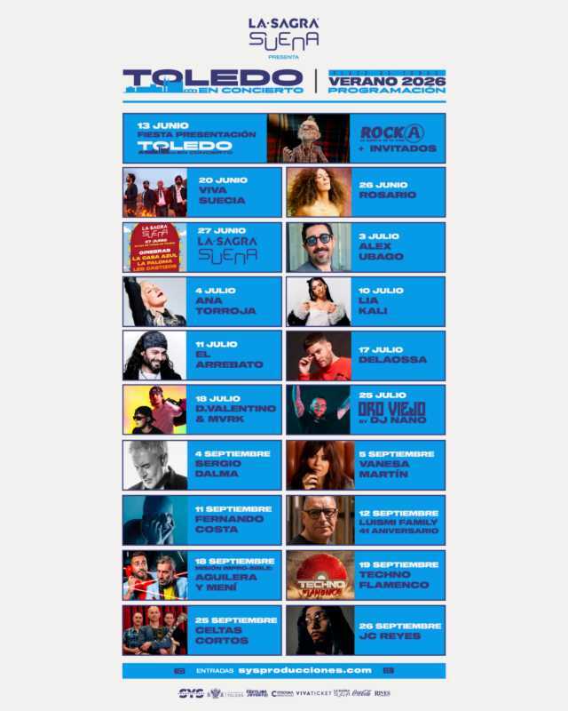 Conciertos Toledo Junio-Julio